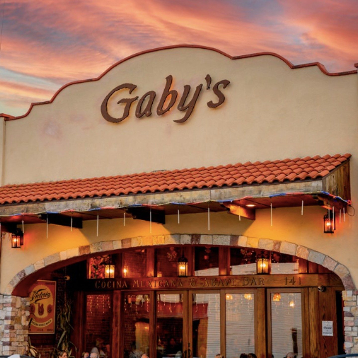Gaby’s Cafe storefront with its sign and arched entrance in Ellenville